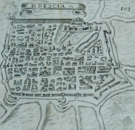 Andrea Scoto — Pianta prospettica della città di Brescia